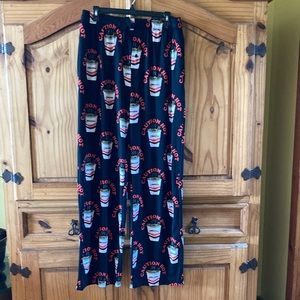 Men’s Maruchan ramen noodle black red lounge pajama pants - size XL